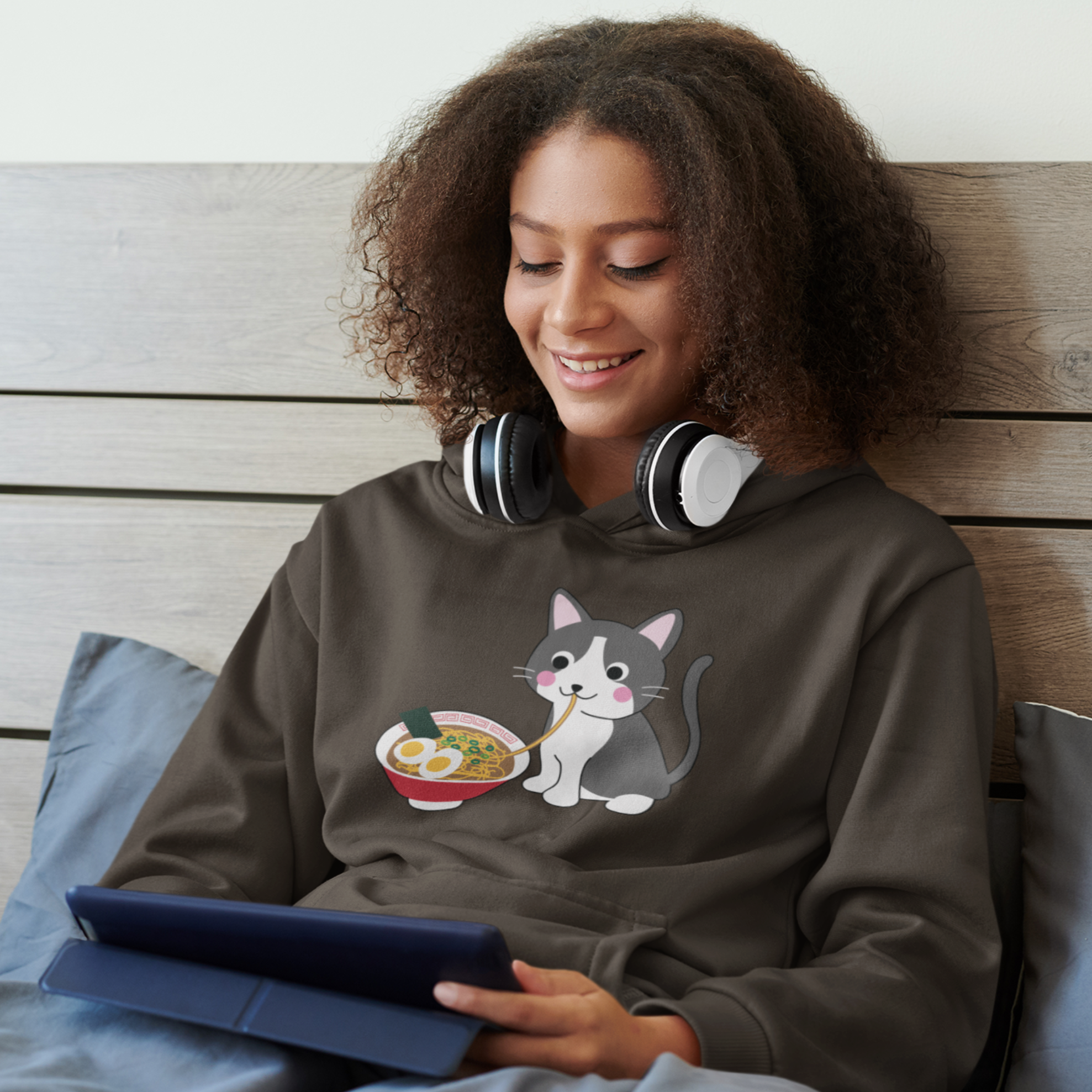 Ramen Hoodie: Noodle Noms with a Meow - An Asian Foodie Hoodie with Cute Ramen Cat Art and Punny Charm