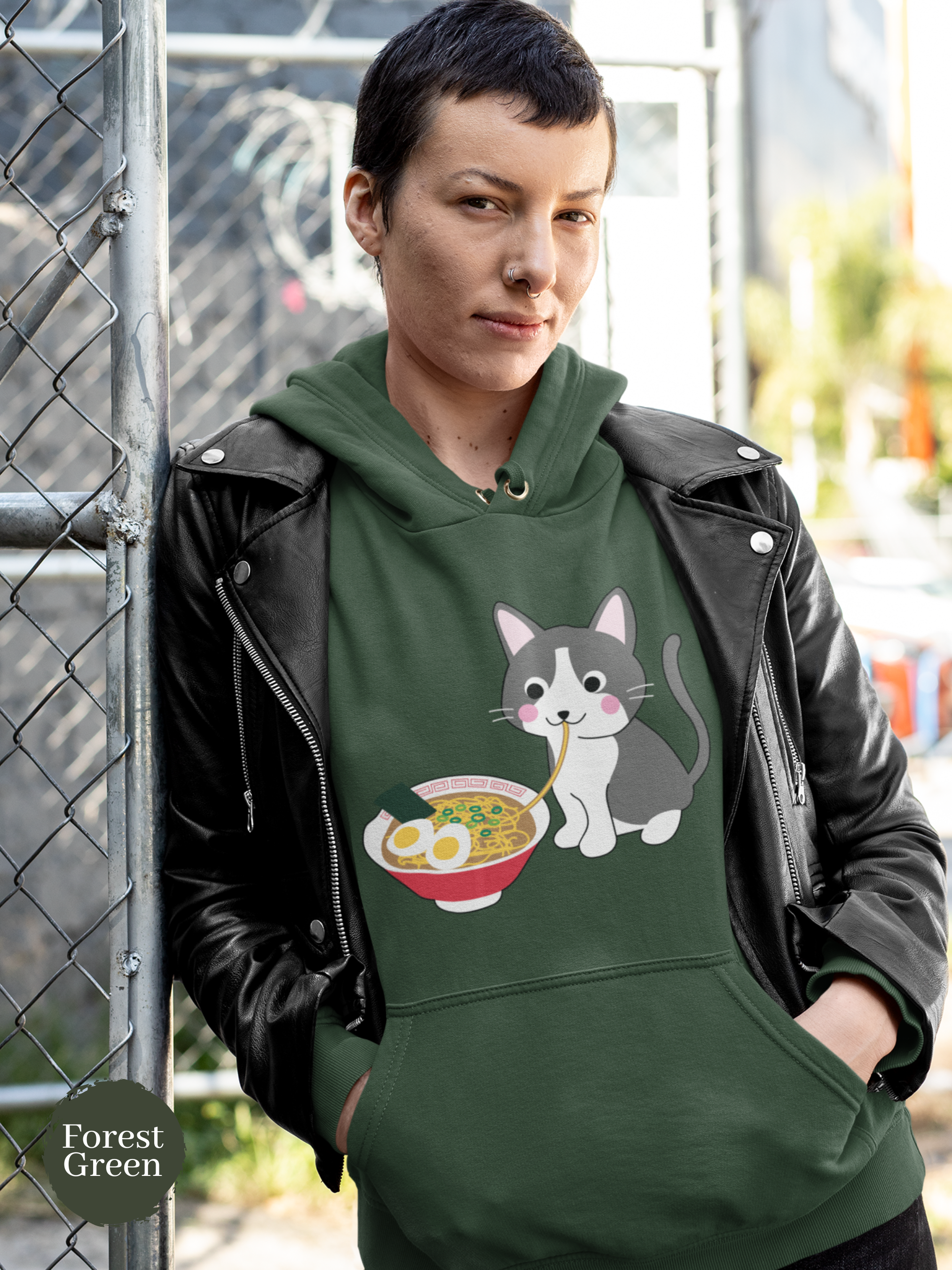 Ramen Hoodie: Noodle Noms with a Meow - An Asian Foodie Hoodie with Cute Ramen Cat Art and Punny Charm