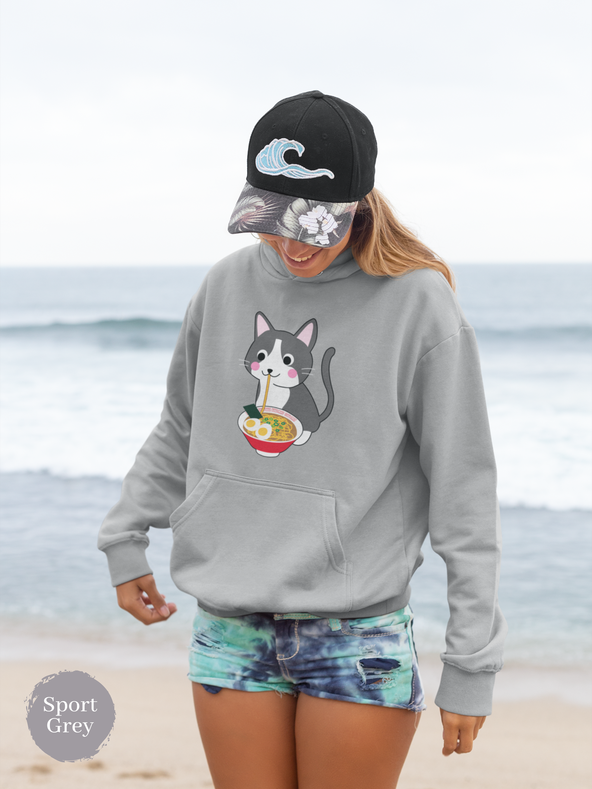 Ramen Hoodie: Noodle Noms with a Meow - An Asian Foodie Hoodie with Cute Ramen Cat Art and Punny Charm