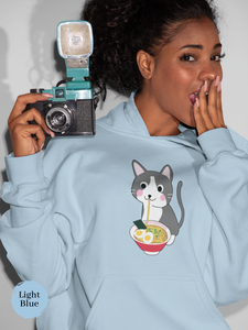 Ramen Hoodie: Noodle Noms with a Meow - An Asian Foodie Hoodie with Cute Ramen Cat Art and Punny Charm