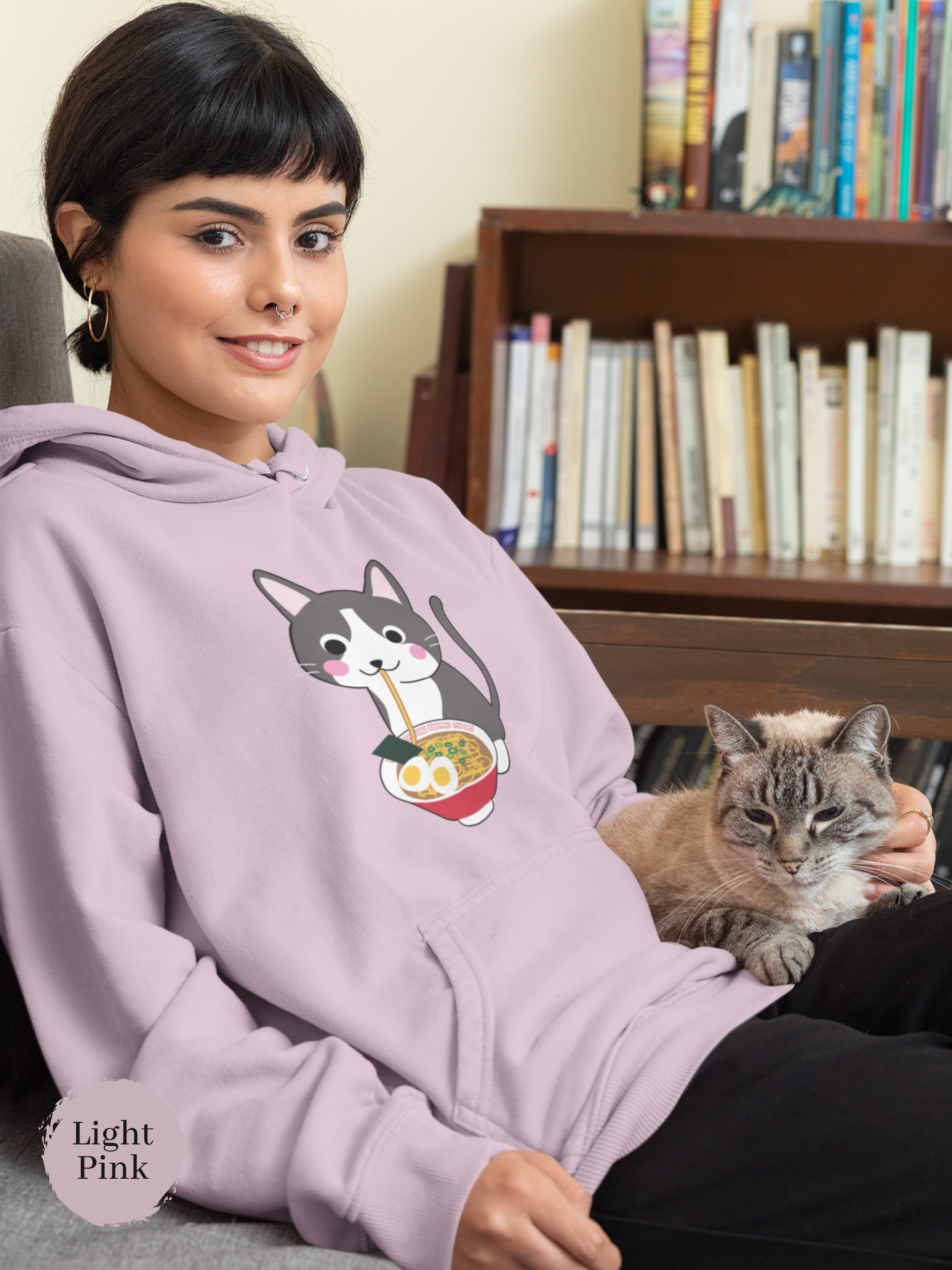 Ramen Hoodie: Noodle Noms with a Meow - An Asian Foodie Hoodie with Cute Ramen Cat Art and Punny Charm