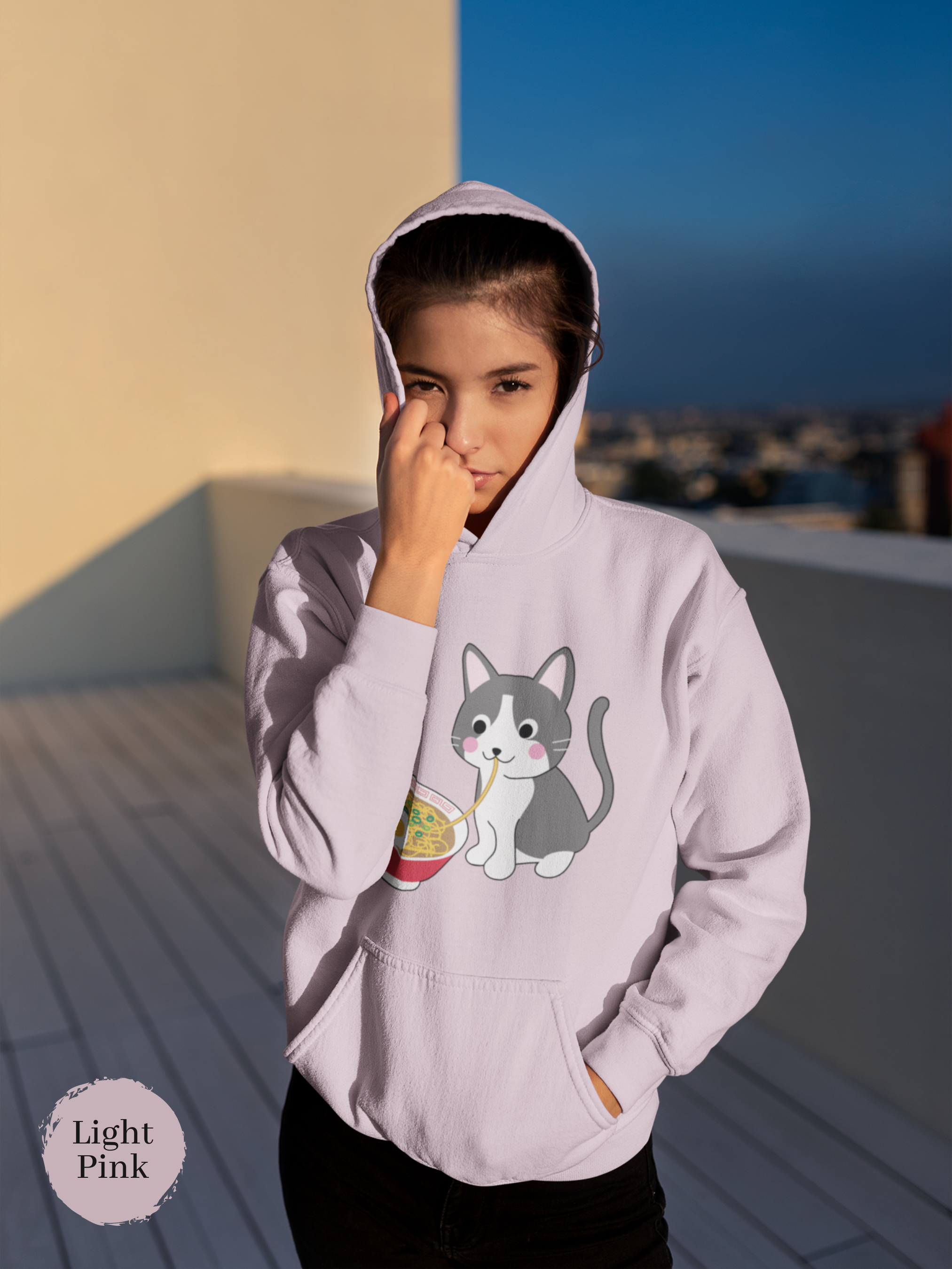 Ramen Hoodie: Noodle Noms with a Meow - An Asian Foodie Hoodie with Cute Ramen Cat Art and Punny Charm