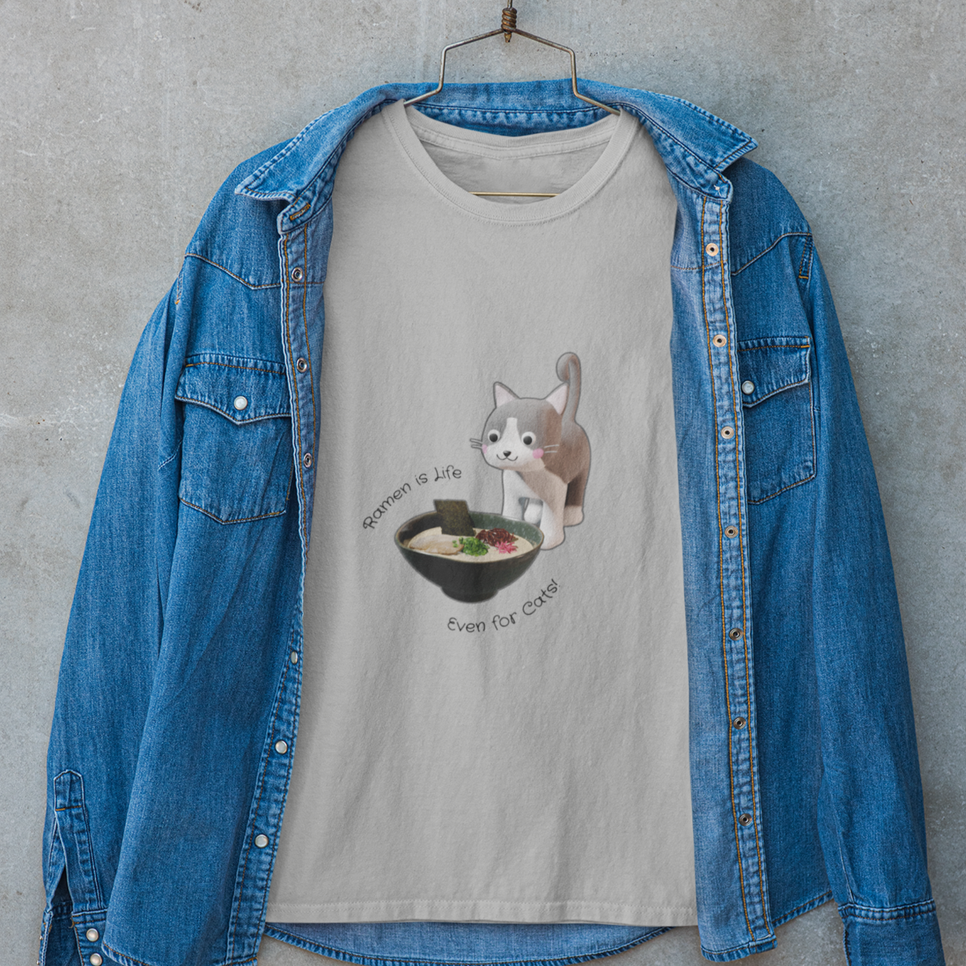 Ramen is Life Even for Cats T-shirt: Japanese Foodie Shirt with Ramen Art