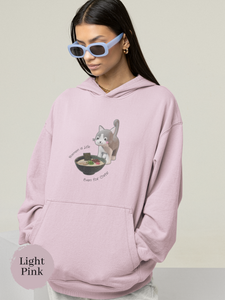 Ramen Hoodie Ramen is Life Even for Cats Cat Noodle Pun Sweatshirt
