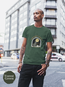 Ramen T-shirt - Japanese Foodie Shirt with Ramen Art and Night View featuring Cat and Ramen Bowl