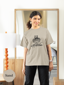 Ramen T-Shirt: Japanese Foodie Shirt with Cute Cat Illustration and Ramen Art - Step Away From the Ramen