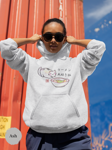 Ramen Hoodie: Meow for Noodles - Cute Cat in Ramen Bowl Design - Asian Food Hoodie - Foodie Sweatshirt - Pun Hoodie