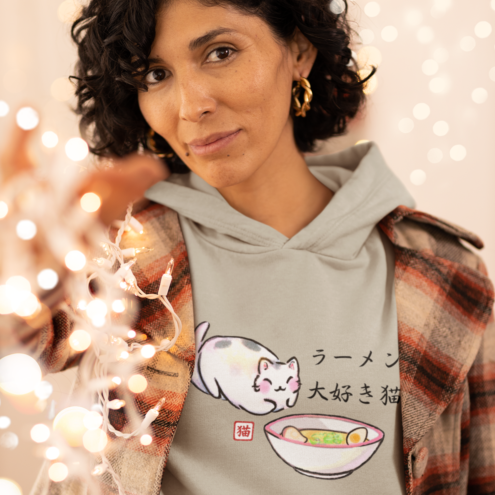 Ramen Hoodie: Meow for Noodles - Cute Cat in Ramen Bowl Design - Asian Food Hoodie - Foodie Sweatshirt - Pun Hoodie