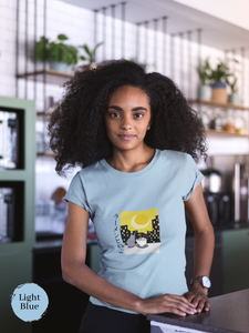 Ramen and Cat Cityscape T-Shirt: Japanese Foodie Shirt with Ramen Art featuring Ramen and Cat
