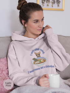 Ramen Hoodie: I Can't Adult Today, I Need Ramen and a Chihuahua - Foodie Pun Hoodie with Asian Ramen Art