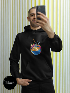 Ramen Hoodie Retro Ramen Bowl Art Print Sweatshirt for Foodie and Asian Food Lovers