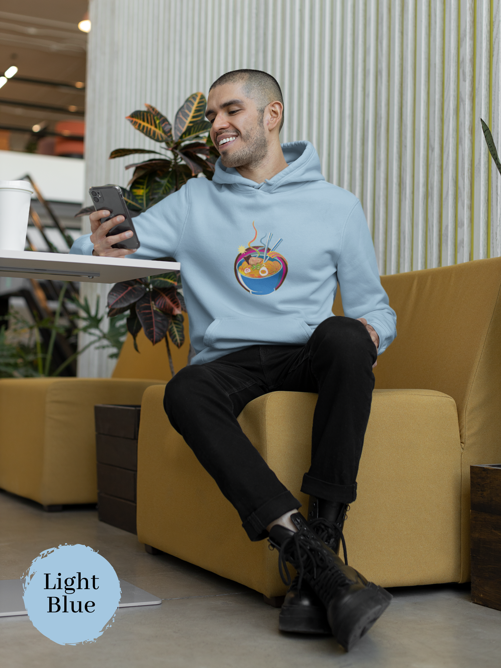Ramen Hoodie Retro Ramen Bowl Art Print Sweatshirt for Foodie and Asian Food Lovers