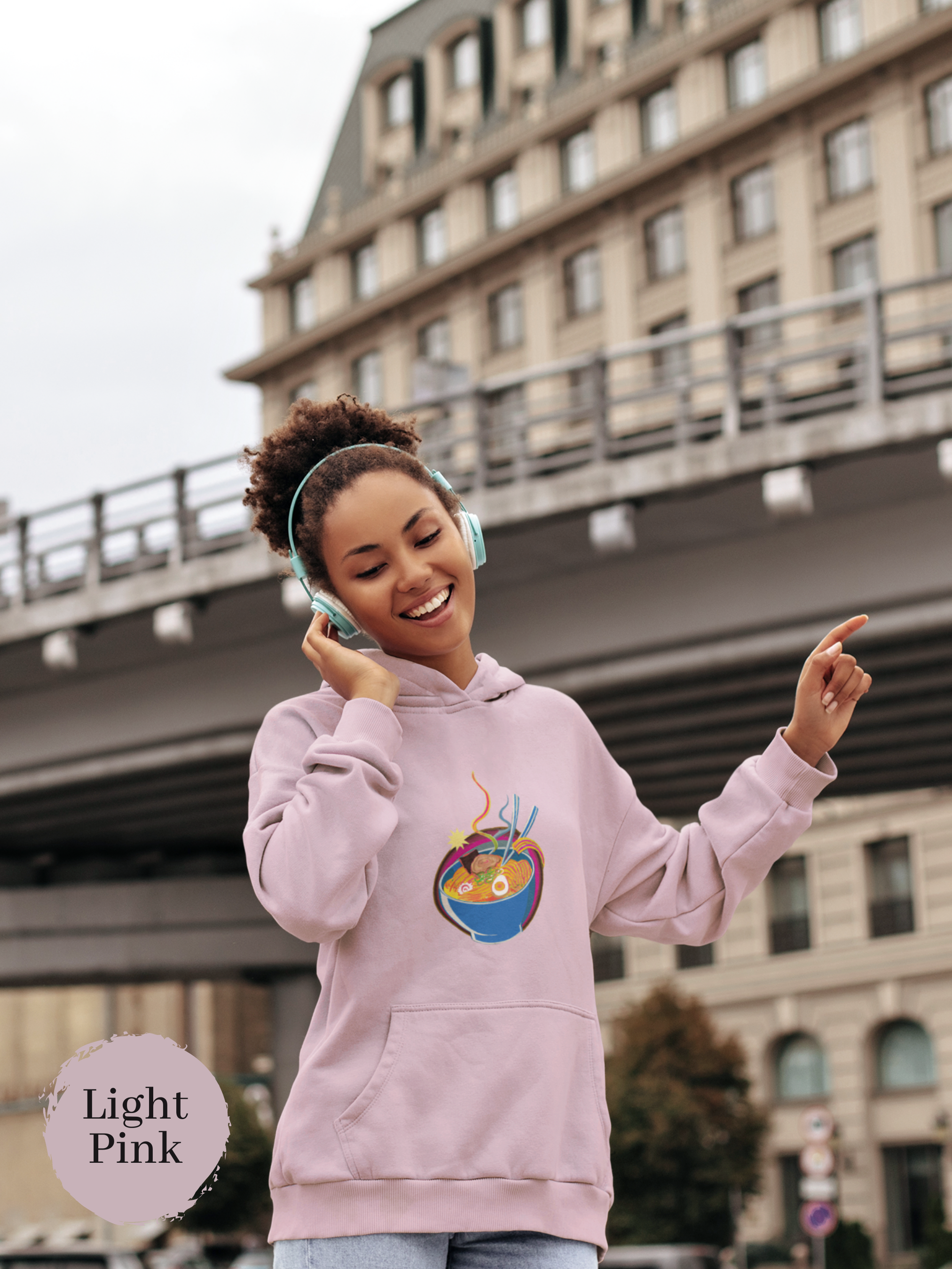 Ramen Hoodie Retro Ramen Bowl Art Print Sweatshirt for Foodie and Asian Food Lovers