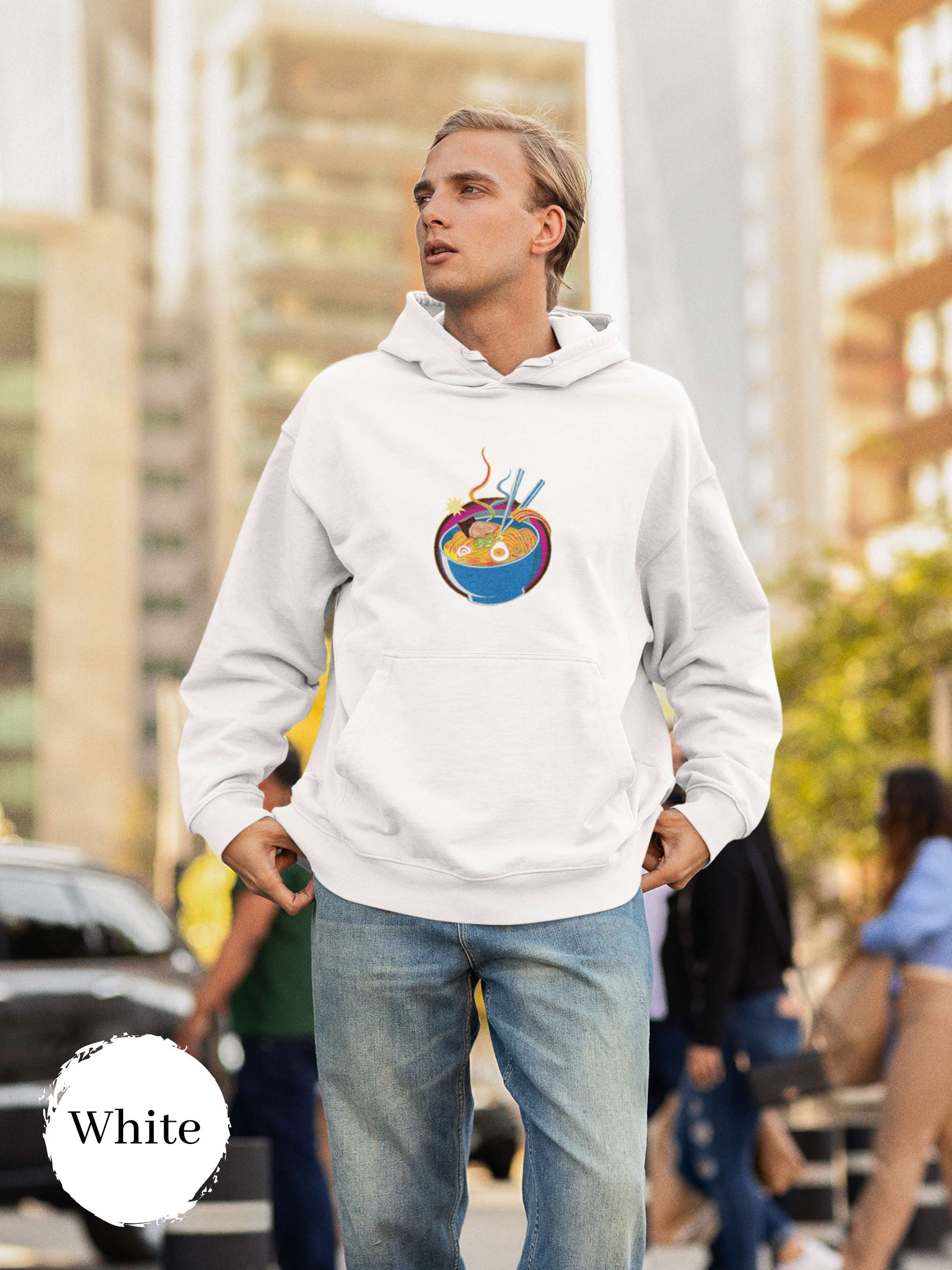 Ramen Hoodie Retro Ramen Bowl Art Print Sweatshirt for Foodie and Asian Food Lovers