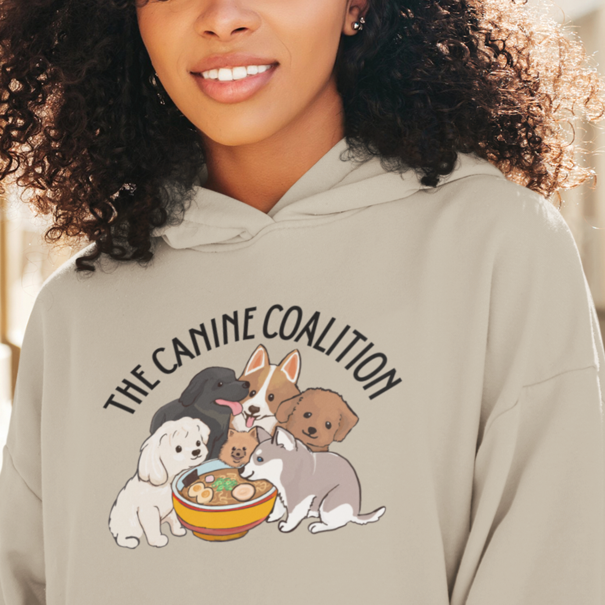 Ramen Hoodie: Canine Coalition Edition - Foodie and Pun Hoodie with Adorable Ramen Art and Asian-Inspired Design