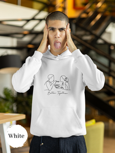 Ramen Hoodie: "Better Together" One Line Drawing - Asian Food Hoodie