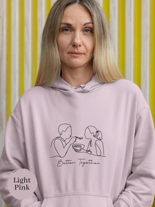 Ramen Hoodie: "Better Together" One Line Drawing - Asian Food Hoodie