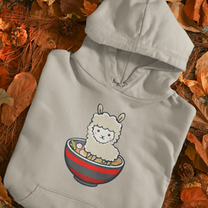 Ramen Hoodie: Llama Ramen Noodles - Playful Pun Hoodie with Cute Ramen Art