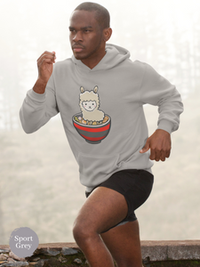 Ramen Hoodie: Llama Ramen Noodles - Playful Pun Hoodie with Cute Ramen Art
