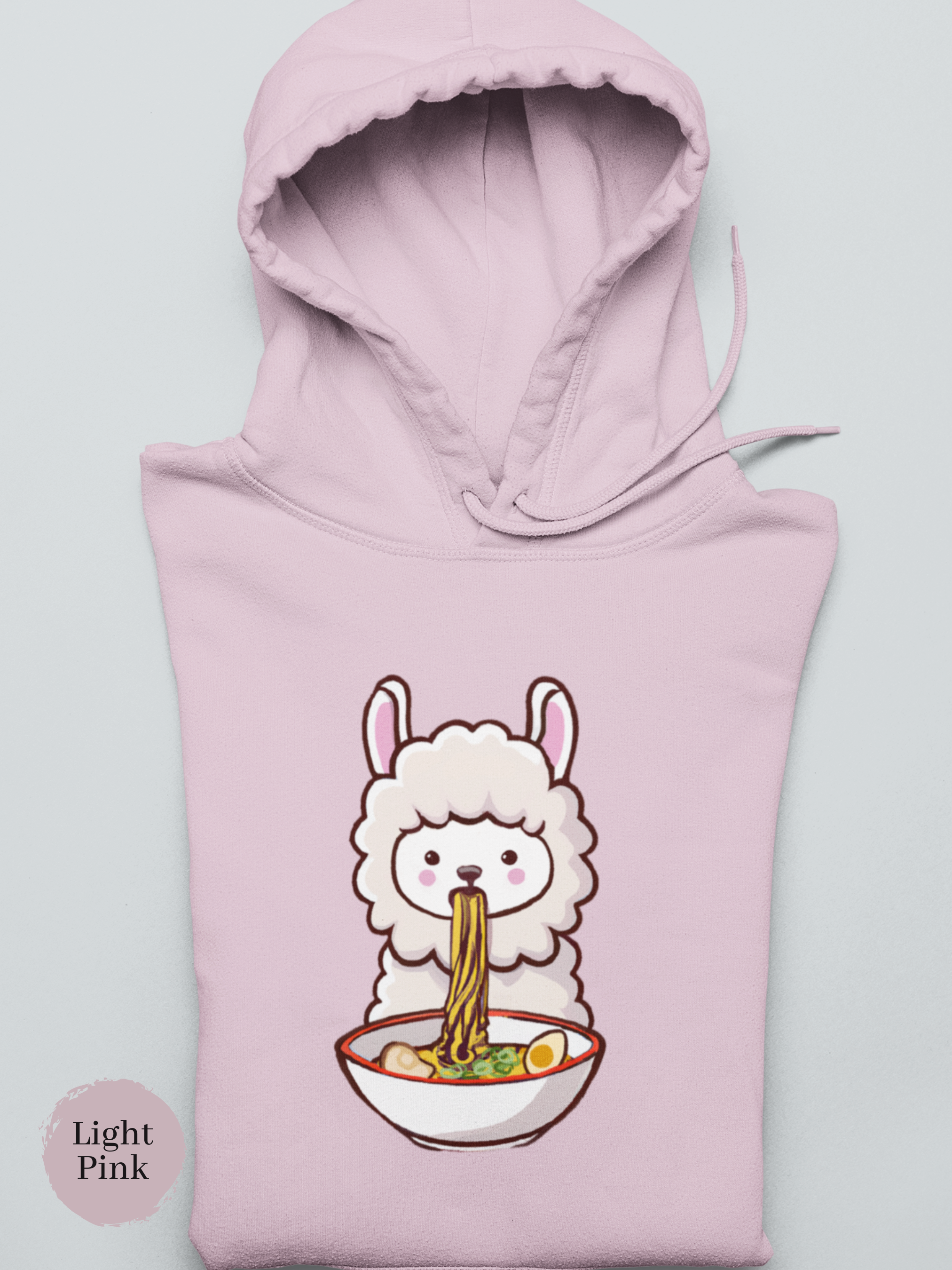 Ramen Hoodie: Llama Noodle Love - Foodie Hoodie with Ramen Art and Playful Twist