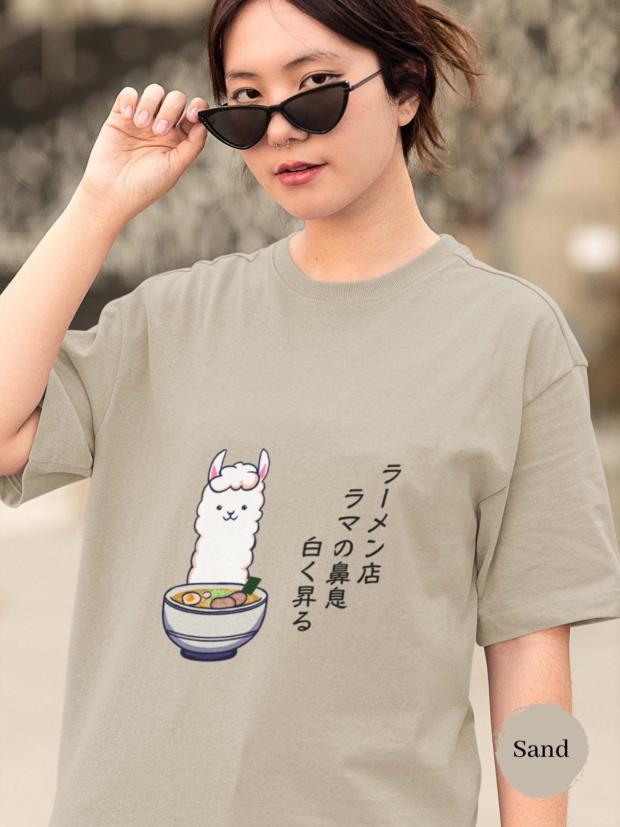 Ramen T-Shirt: Japanese Foodie Shirt with Cute Llama Illustration and Haiku - Perfect for Ramen Art Fans and Foodies