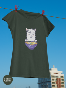 Ramen T-Shirt with Llama and Noodles: A Cozy Blend of Foodie and Fun