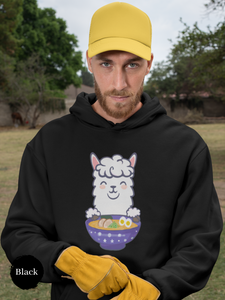 Ramen Hoodie: Llama Noodle Love - Foodie Hoodie with Cute Ramen Art