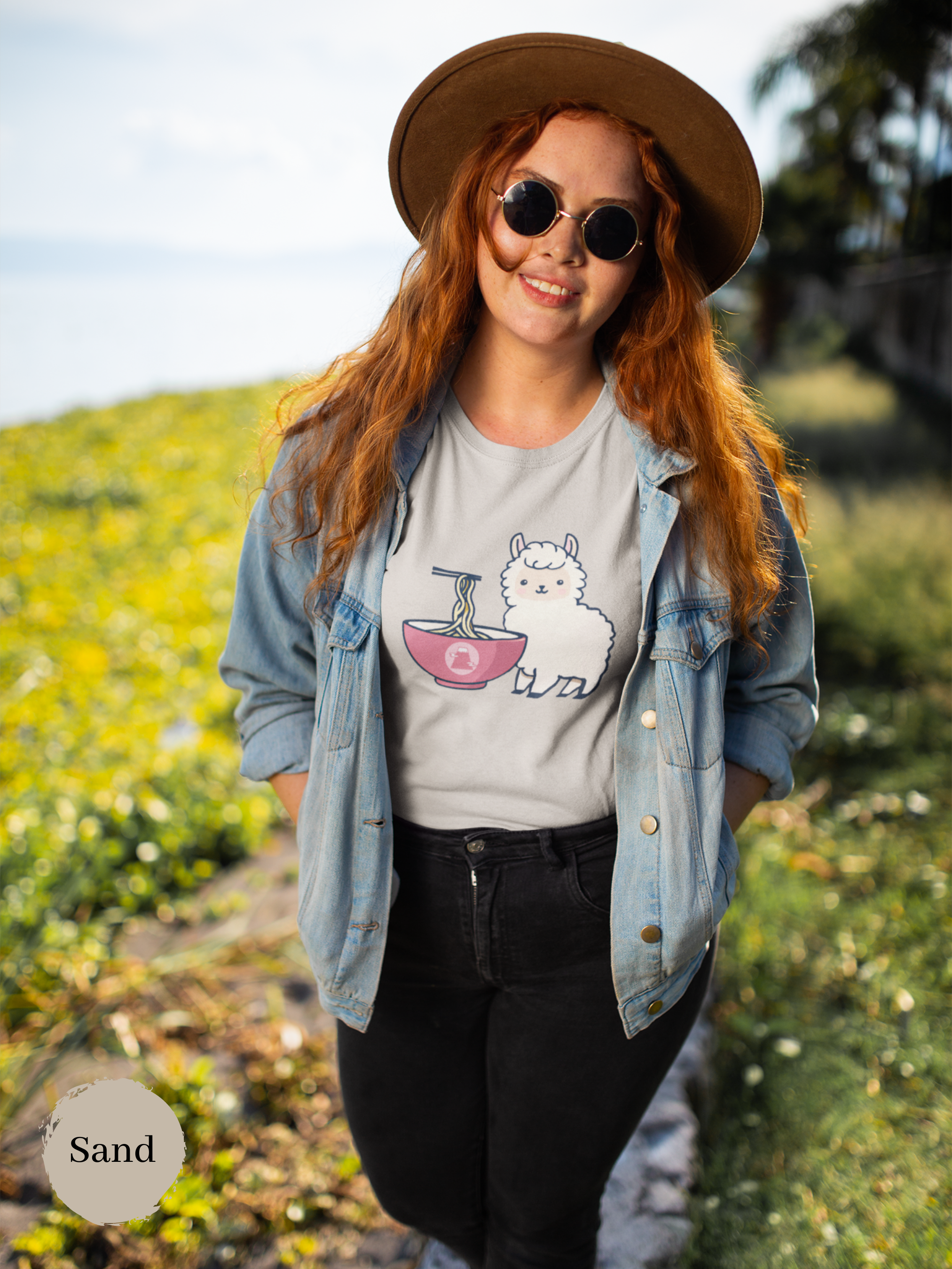 Ramen Llama Love T-Shirt: Japanese Foodie Shirt with Cute Llama and Ramen Art