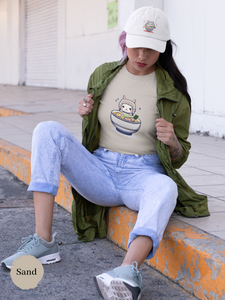 Ramen T-shirt: Japanese Foodie Shirt with Fun Ramen Art Featuring a Llama and Delicious Noodles