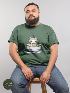 Ramen T-shirt: Japanese Foodie Shirt with Fun Ramen Art Featuring a Llama and Delicious Noodles