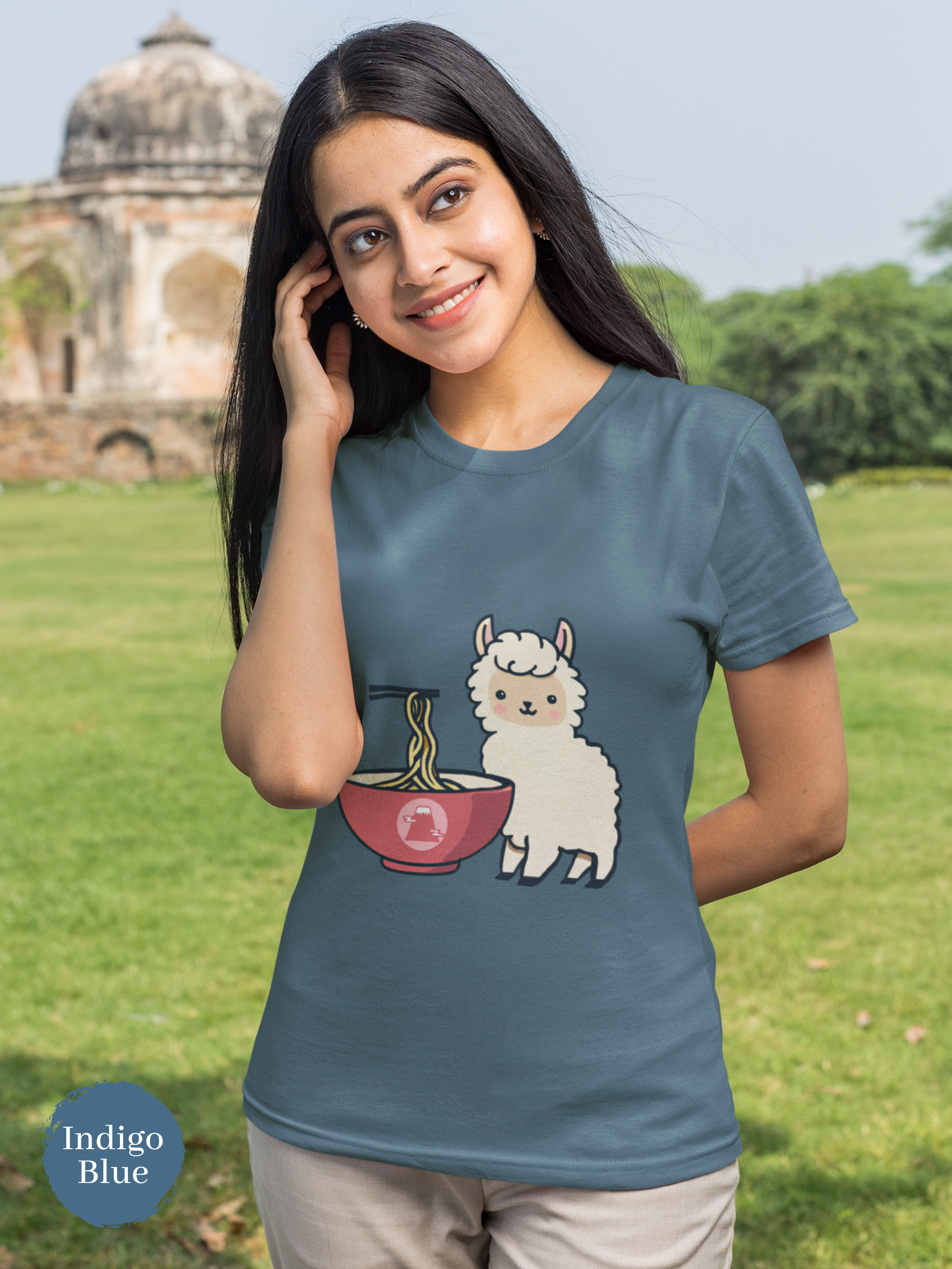 Ramen Llama Love T-Shirt: Japanese Foodie Shirt with Cute Llama and Ramen Art