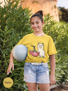 Ramen Llama Love T-Shirt: Japanese Foodie Shirt with Cute Llama and Ramen Art