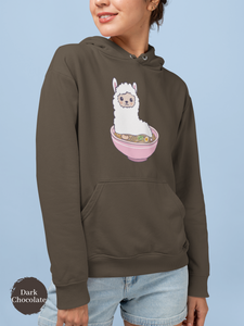 Ramen Hoodie: Llama Ramen Noodles - Playful Pun Hoodie with Cute Ramen Art