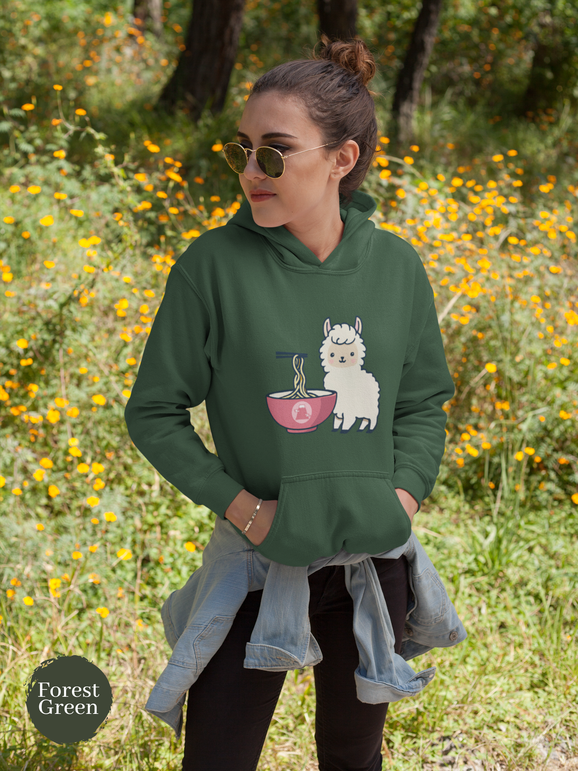 Ramen Hoodie with Llama and Noodles: A Cozy Blend of Foodie and Fun