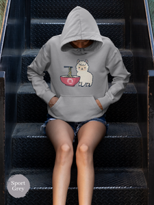 Ramen Hoodie with Llama and Noodles: A Cozy Blend of Foodie and Fun