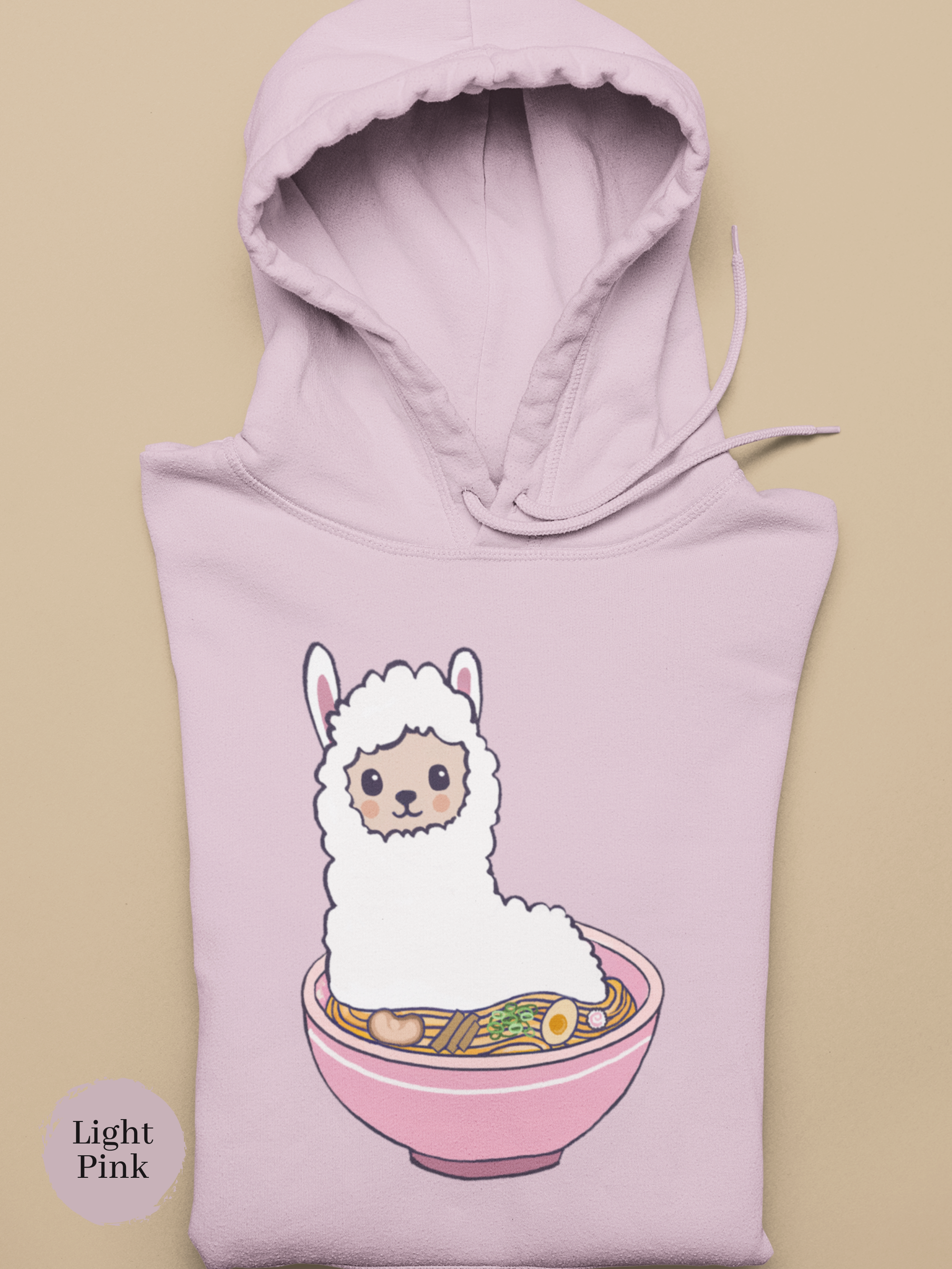 Ramen Hoodie: Llama Ramen Noodles - Playful Pun Hoodie with Cute Ramen Art