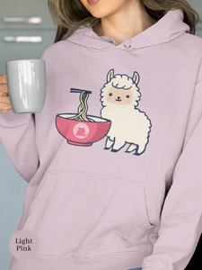 Ramen Hoodie with Llama and Noodles: A Cozy Blend of Foodie and Fun