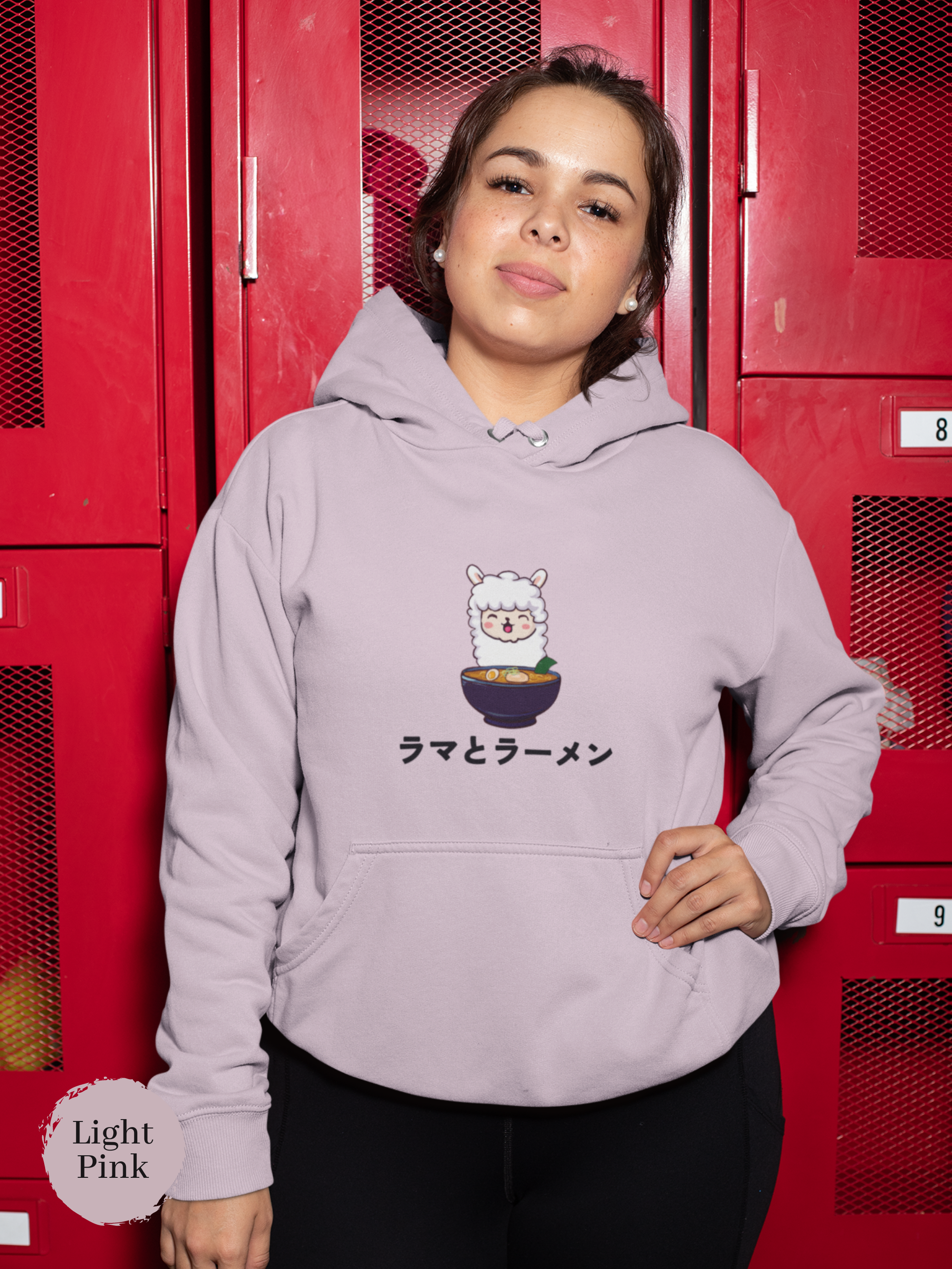 Ramen Hoodie: "Llama Noodle Love" Ramen Sweatshirt with Llama Illustration for Foodie and Ramen Art Fans