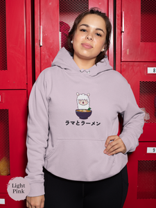 Ramen Hoodie: "Llama Noodle Love" Ramen Sweatshirt with Llama Illustration for Foodie and Ramen Art Fans