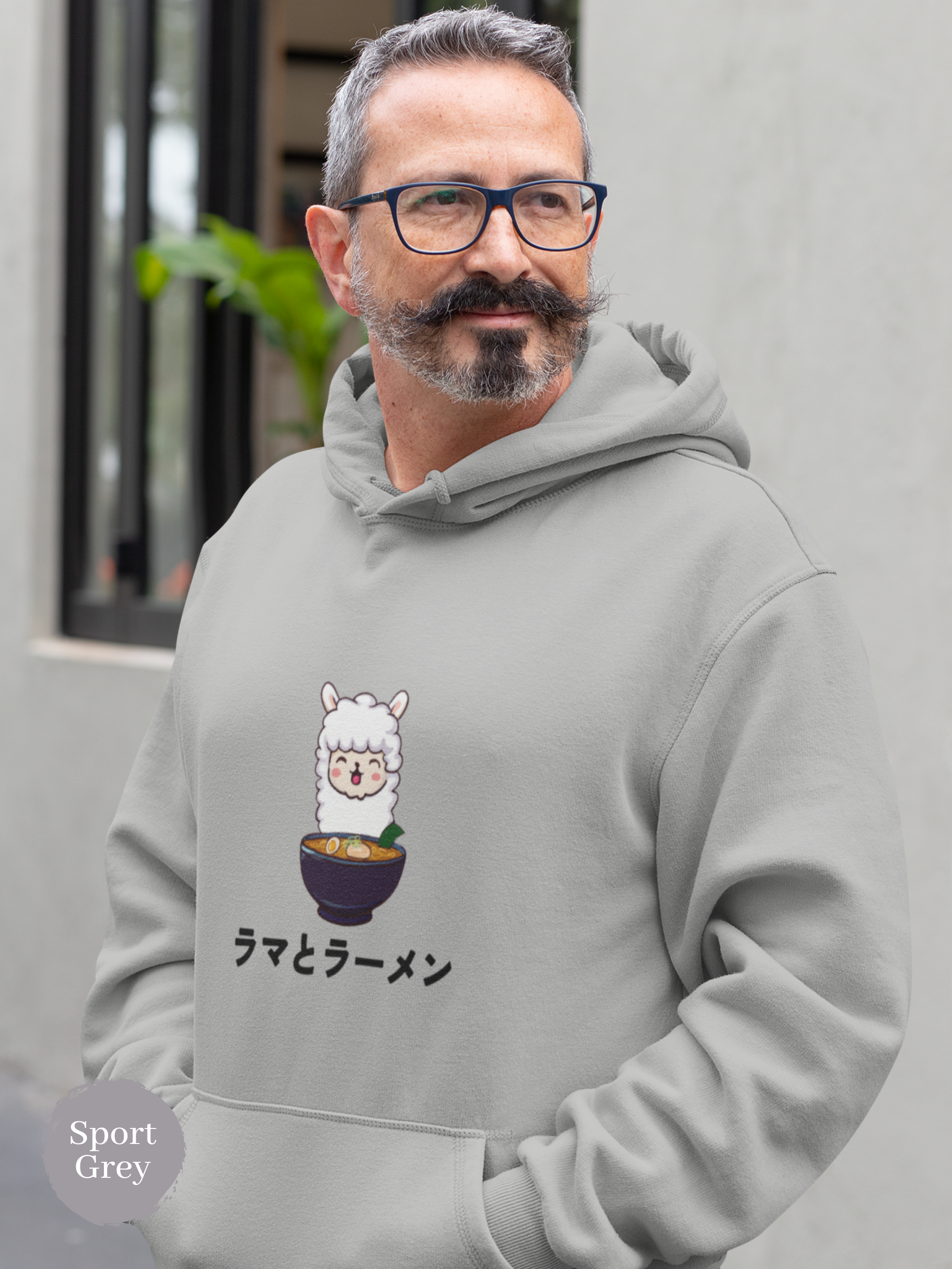 Ramen Hoodie: "Llama Noodle Love" Ramen Sweatshirt with Llama Illustration for Foodie and Ramen Art Fans