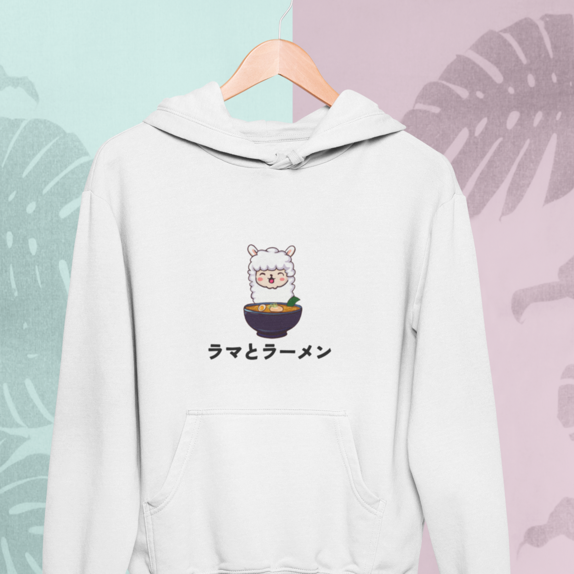 Ramen Hoodie: "Llama Noodle Love" Ramen Sweatshirt with Llama Illustration for Foodie and Ramen Art Fans