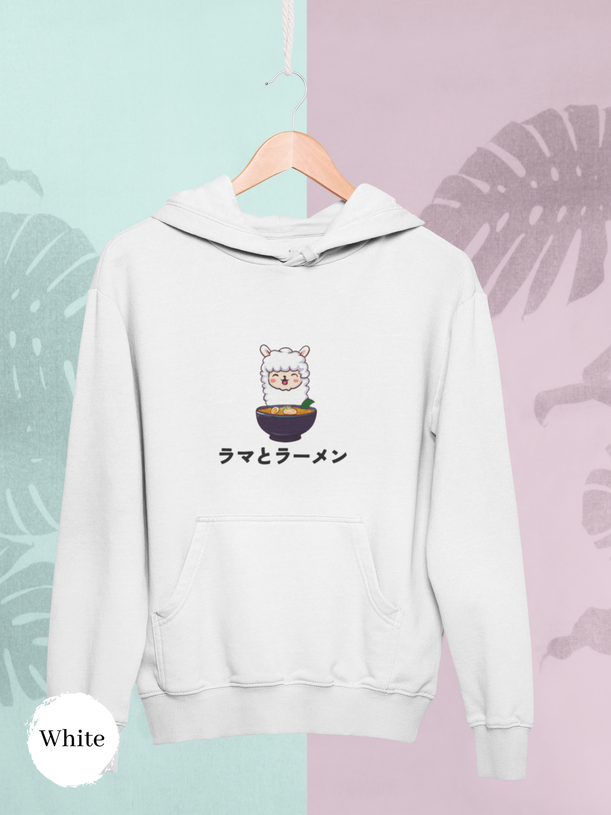Ramen Hoodie: "Llama Noodle Love" Ramen Sweatshirt with Llama Illustration for Foodie and Ramen Art Fans