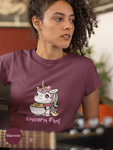 Ramen T-shirt with Unicorn Fuel Illustration - Japanese Foodie Shirt with Ramen Art