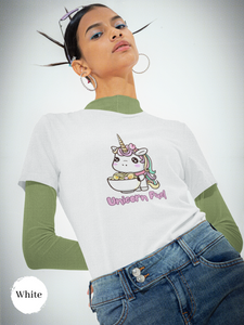 Ramen T-shirt with Unicorn Fuel Illustration - Japanese Foodie Shirt with Ramen Art