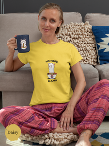 Ramen T-Shirt with No Prob Llama Illustration: Japanese Foodie Shirt with Ramen Art