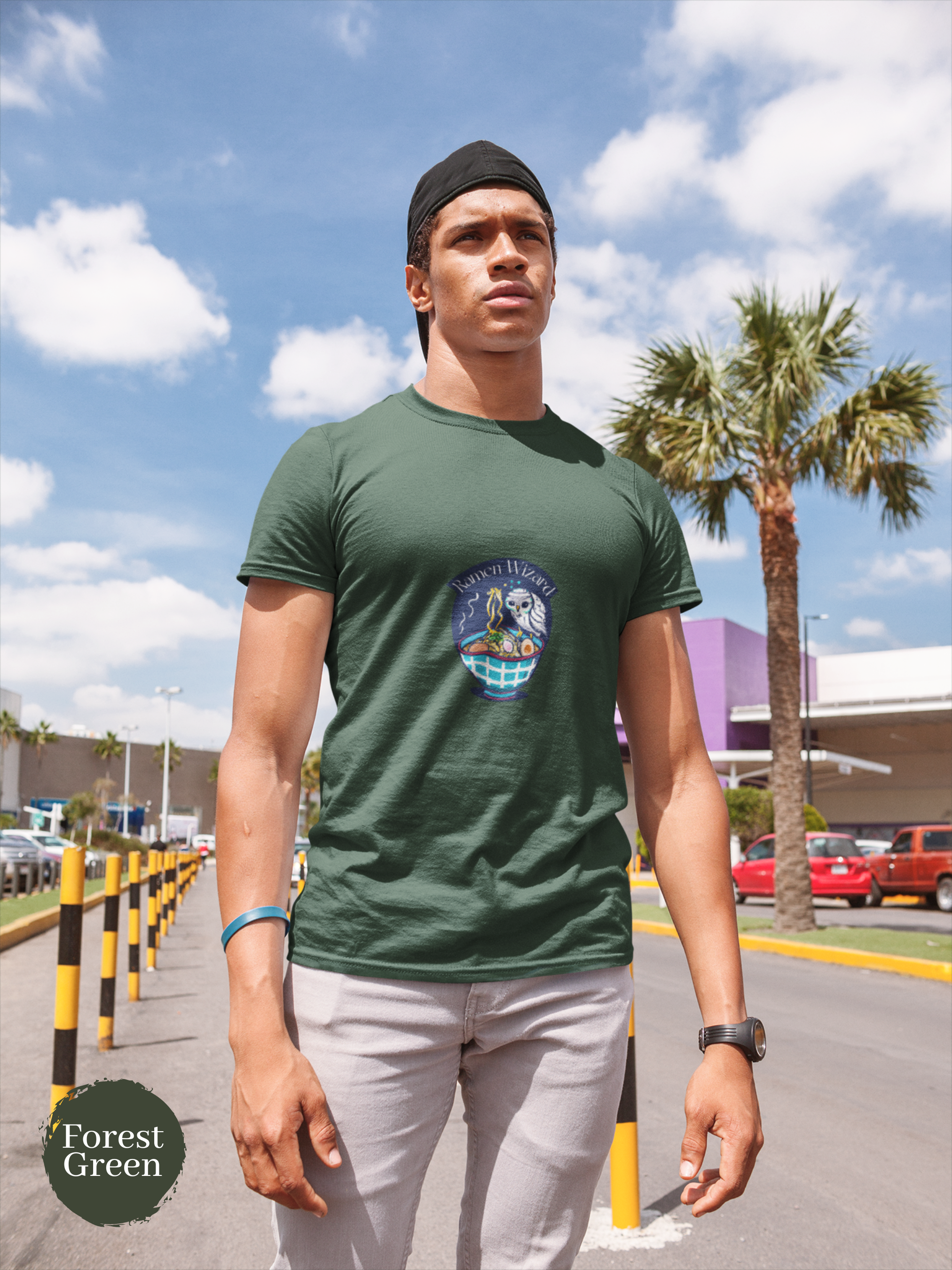 Ramen Wizard Owl T-Shirt: Japanese Shirt for Foodie Fans and Ramen Art Enthusiasts