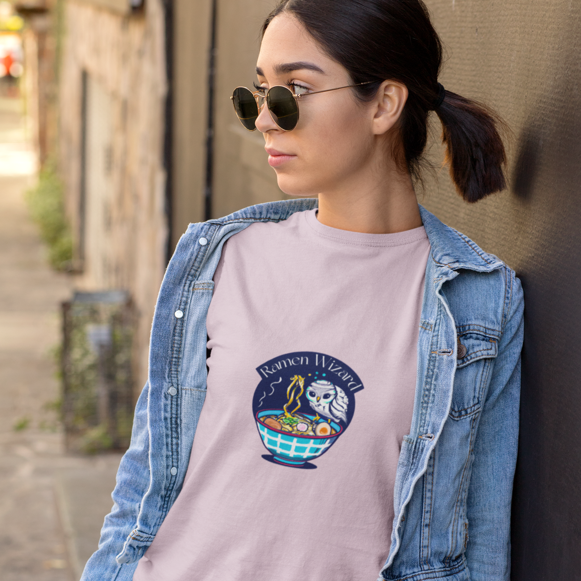 Ramen Wizard Owl T-Shirt: Japanese Shirt for Foodie Fans and Ramen Art Enthusiasts