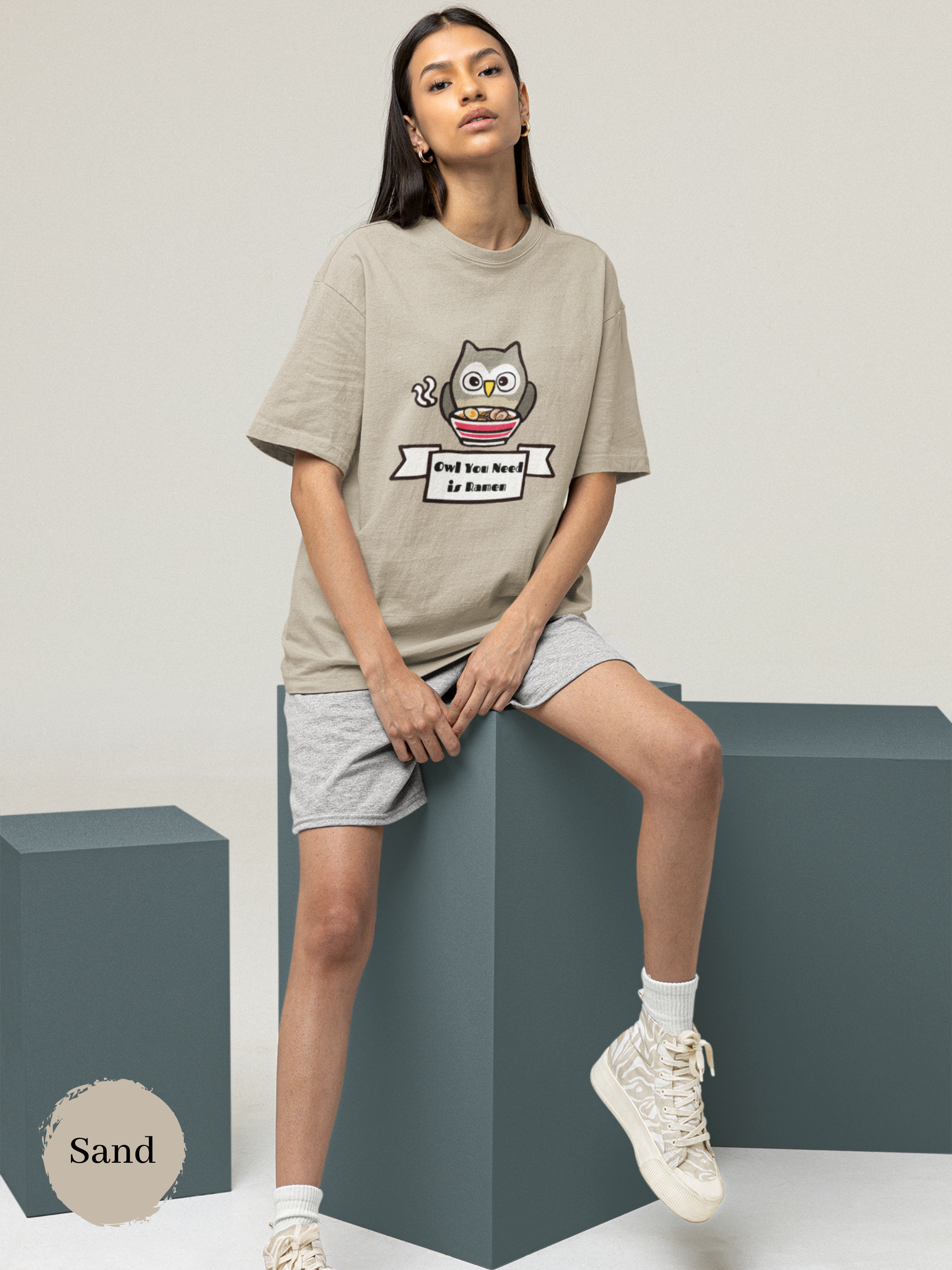 Ramen T-Shirt: Owl Need is Ramen - Japanese Foodie Shirt with Ramen Art