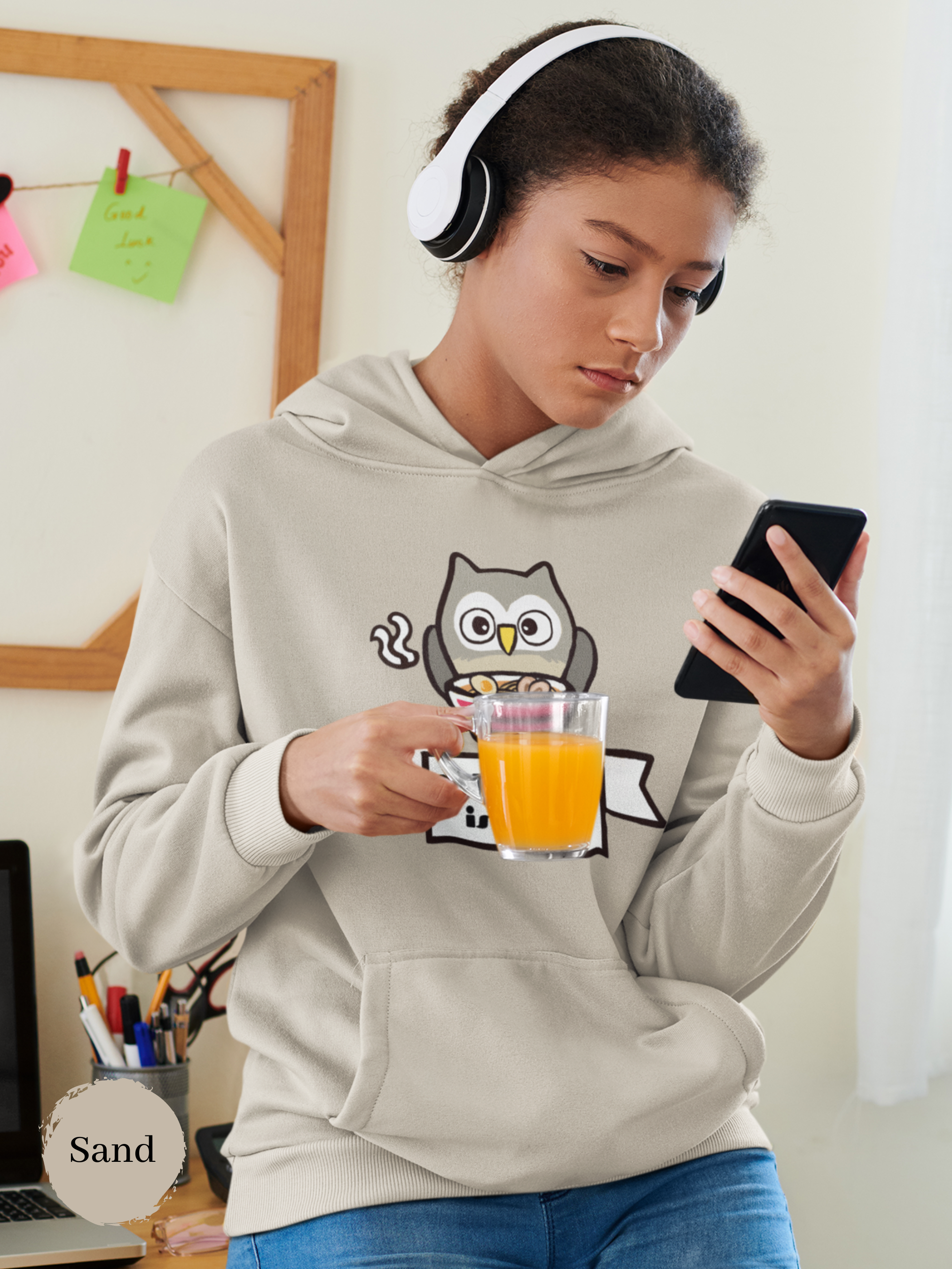Ramen Hoodie: Owl You Need is Ramen - A Punny Asian Foodie Hoodie with Charming Ramen Art