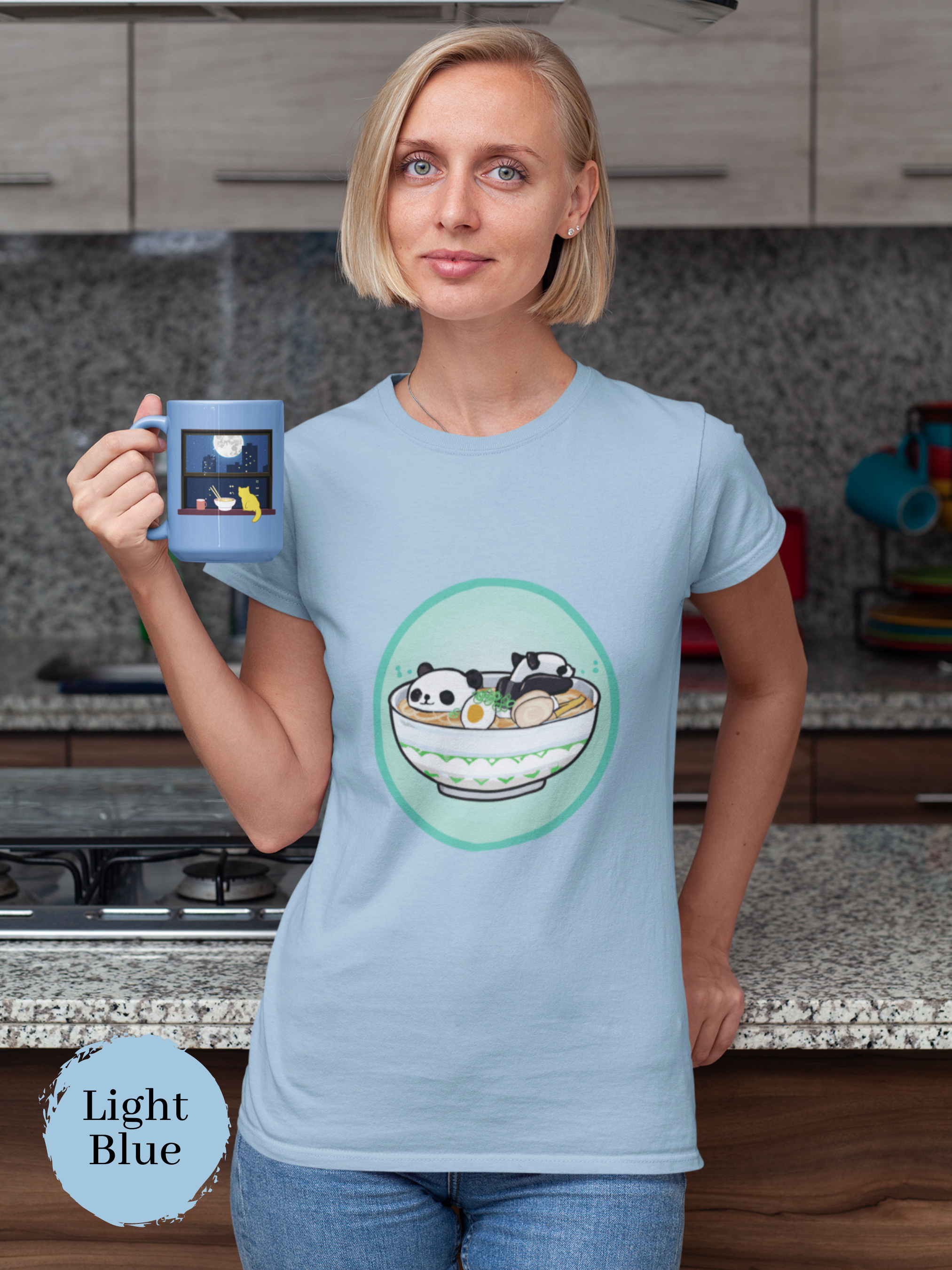 Ramen T-shirt with Panda Artwork Japanese Foodie Shirt for Ramen Lovers